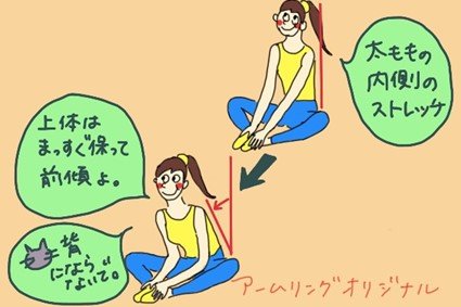 もも内側のストレッチ